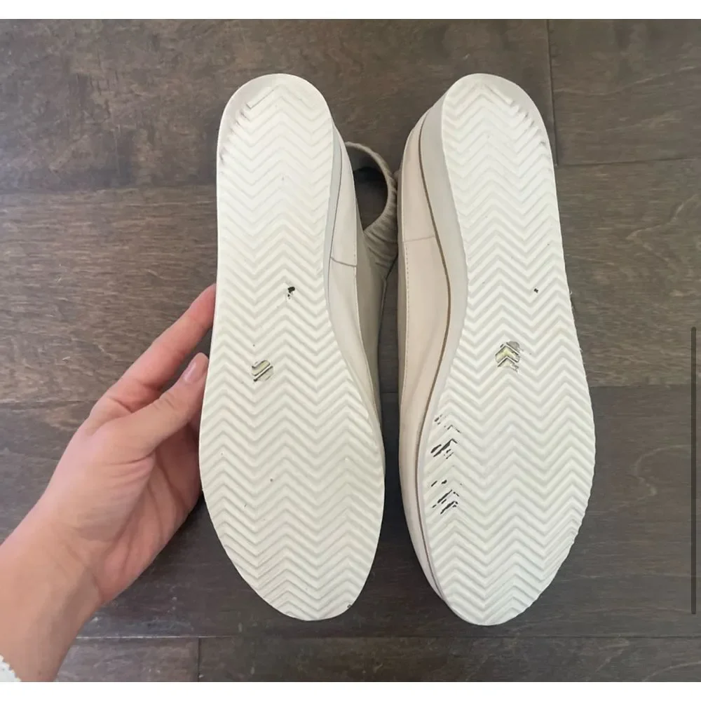 Women's Beige Slingback Platform Flats - Picture 4 of 10